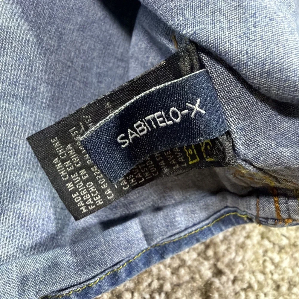 Men's Buffalo David Bitton Denim Button Up Shirt Medium Slim Fit